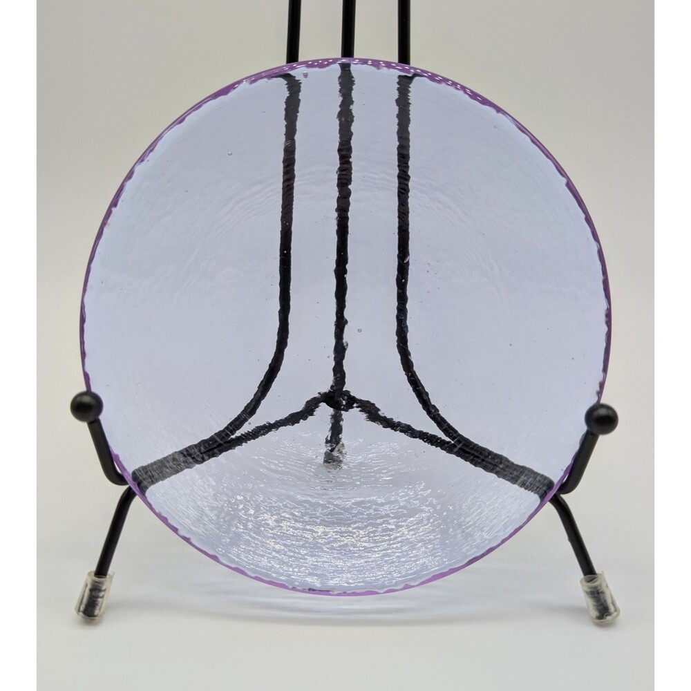 Fire and Light Purple Lavender Recycled Glass Dipping Bowl Dish 4.5"